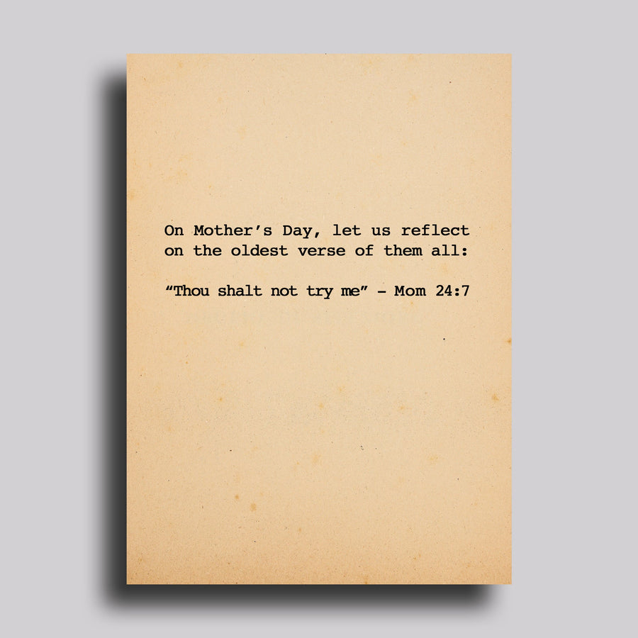 Thou Shall Not Try Me Mother's Day Greeting Card