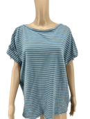 Ralph Lauren Womens Striped Crewneck, Lace-Shoulder Top, Size XL
