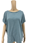 Ralph Lauren Womens Striped Crewneck, Lace-Shoulder Top, Size XL