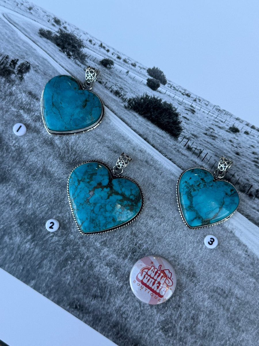 Tibetan Turquoise Heart Shape Pendant