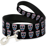 Dog Leash - Wonder Woman Floral Skull Black/Multi Pastel