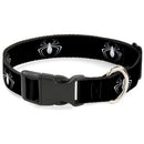 Plastic Clip Collar - Spider Logo3 Black/White