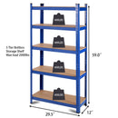 29.5 x 59 Inch Adjustable 5-layer 2000 lbs Capacity Tool Shelf-Blue