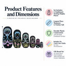 Chalkboard Nesting Doll Set with Color Chalks Gift Boxed