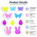 10 Easter Gel Window Clings Bunny Egg Butterfly Spring Home Party Décor