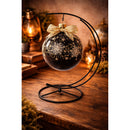 Double Curve Crescent Black Metal Photo Picture Frame and Ornament Display Stand 9.25 Inches