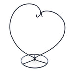 Heart-Shaped Hanging Photo Picture Frame and Black Metal Ornament Stand 9.75 Inches