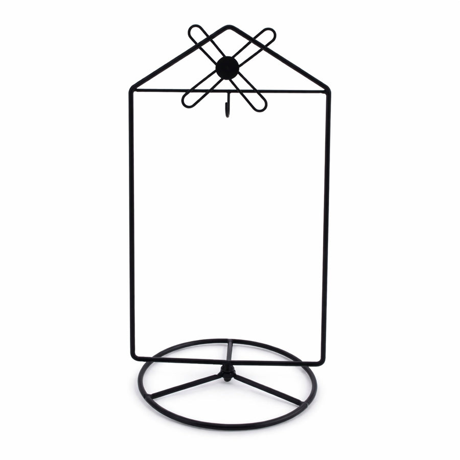 Black Windmill Roof House Hanging Photo Picture Frame and Metal Ornament Stand 10.15 Inches