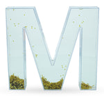 Letter M Glitter-Filled Acrylic Snow Globe