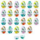 Set of 24 Flowers on White Plastic Easter Eggs, 2.25 Inches Each