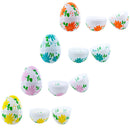 Set of 24 Flowers on White Plastic Easter Eggs, 2.25 Inches Each