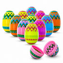 Set of 12 Large Geometric Plastic Easter Eggs 3 Inches