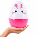 Large Bunny Giant Jumbo Size White and Pink Plastic Easter Egg 10 Inches