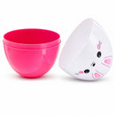 Large Bunny Giant Jumbo Size White and Pink Plastic Easter Egg 10 Inches