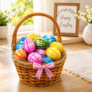Set of 12 Fillable Easter Eggs Multicolor Plaid Plastic Hinged Eggs 2.25 Inches