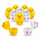Set of 10 Fillable Plastic Easter Eggs - Bunny Chick Hunt Supply 2.25 Inches