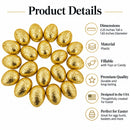 Set of 20 Gold Glittered Fillable Plastic Easter Eggs 2.25 Inches