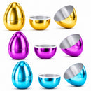 Set of 6 Large Fillable Metallic Plastic Easter Eggs 4 Inches