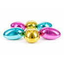 Set of 6 Large Fillable Metallic Plastic Easter Eggs 4 Inches