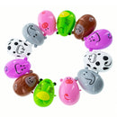 Set of 12 Animal-Themed Plastic Easter Eggs 2.25 Inches
