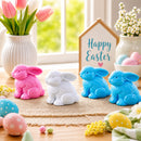 Set of 12 Multicolored Bunnies Fillable Plastic Easter Eggs