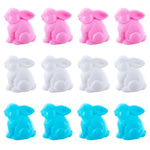 Set of 12 Multicolored Bunnies Fillable Plastic Easter Eggs