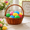 Set of 10 Checkered Fillable Plastic Easter Eggs 2.25 Inches