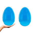 Set of 2 Blue Giant Jumbo Large Size Fillable Plastic Easter Eggs 10 Inches