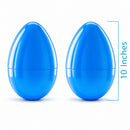 Set of 2 Blue Giant Jumbo Large Size Fillable Plastic Easter Eggs 10 Inches