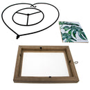 Heart-Shaped Hanging Photo Picture Frame and Black Metal Ornament Stand 9.75 Inches