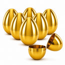 Set of 6 Metallic Gold Easter Eggs Fillable Plastic Hinged Eggs Reusable Prize Egg Set 2.25 Inches