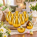 Set of 6 Metallic Gold Easter Eggs Fillable Plastic Hinged Eggs Reusable Prize Egg Set 2.25 Inches