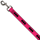 Dog Leash - Bat Signal-3 Fuchsia/Black/Fuchsia