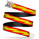 Flash Logo Full Color Red White Yellow Seatbelt Belt - The Flash Bolt Stripe Reds/Yellows Webbing