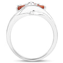 1.68 Carat Genuine Orange Sapphire .925 Sterling Silver Ring