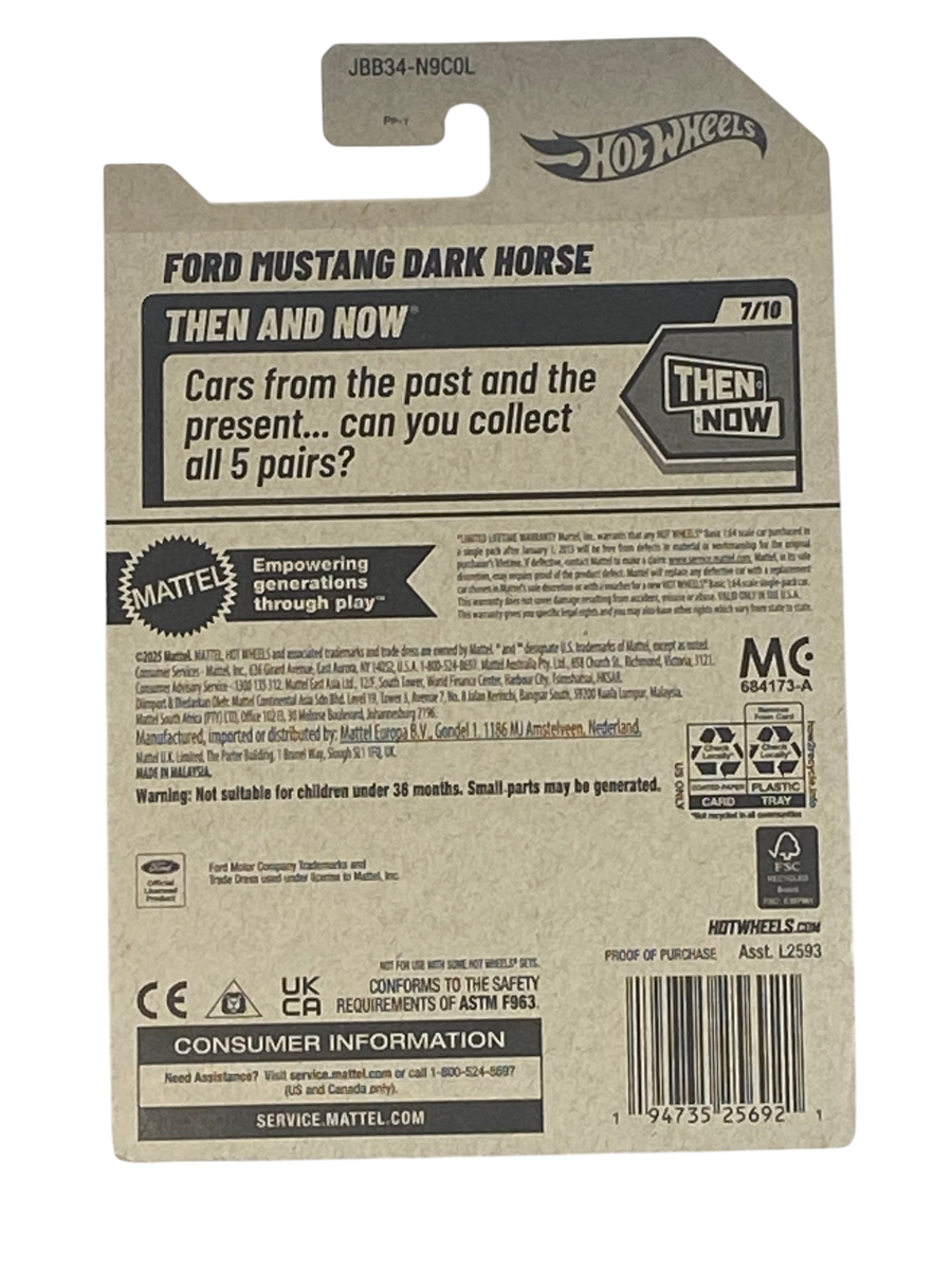 Hot Wheels Ford Mustang Dark Horse | Then and Now Series 7/10