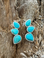 Trio Turquoise Stone Ear Climber