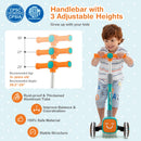 Folding Adjustable Kids Toy Scooter with LED Flashing Wheels Horn 4 Emoji Covers