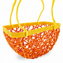 Set of 2 Easter Bunny Egg Hunt Baskets With Floral Accent 6 Inches Tall
