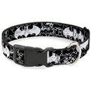 Plastic Clip Collar - Batman Outlines Black/White