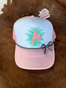 Turquoise and Pearl Bow Trucker Hat Chain - PREORDER