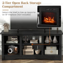 TV Stand for up to 65 Inch Flat Screen TVs with Adjustable Shelves for 18 Inch Electric Fireplace (Not Included)