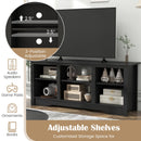 TV Stand for up to 65 Inch Flat Screen TVs with Adjustable Shelves for 18 Inch Electric Fireplace (Not Included)