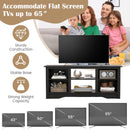 TV Stand for up to 65 Inch Flat Screen TVs with Adjustable Shelves for 18 Inch Electric Fireplace (Not Included)