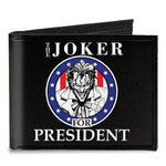 Canvas Bi-Fold Wallet - THE JOKER FOR PRESIDENT Seal Black White Blue Red