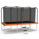 8 x 14 Feet Rectangular Recreational Trampoline with Safety Enclosure Net and Ladder
