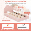 Twin Bed Frame with Height-Adjustable Headboard and Sturdy Wooden Slats