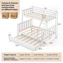 3-in-1 Twin Over Full Bunk Bed with Trundle and Ladder