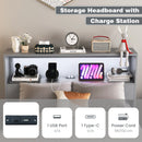Twin Size Bed Frame with Storage Headboard and Charging Station