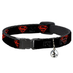 Cat Collar Breakaway - Superboy Shield Black Red